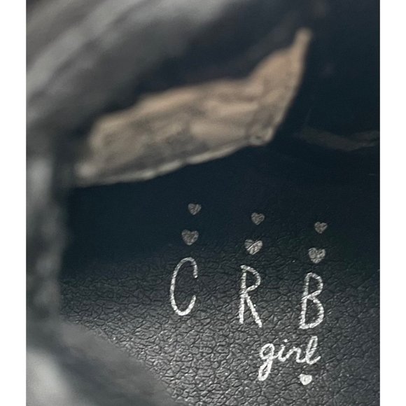 CRB Girl Girl's Size 6 Black Suede Booties W/ Multi-Colored Rhinestones - Picture 6 of 7